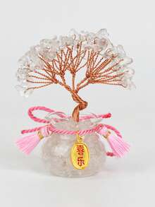 Árbol de bonsái de cristal de piedras preciosas - Buena suerte y sanación para el hogar y el escritorio - Mostaza Amarilla - Ver 14