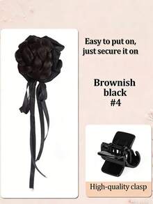 Women's Synthetic Ballet Ribbon Claw Clip Bun Wig, One-Click Wear, Simple And Convenient, Instantly Boosts Hair Volume - Multicolor - View 7