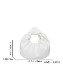2026 Fashionable And Simple Cloud-Shaped Pleated Handbag, Shoulder Bag, Or Crossbody Bag For Daily Use - White - View 3