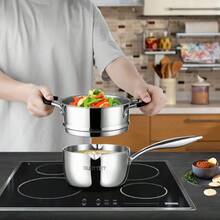 Pots, 3.5 Quart Stainless Steel Saucepan With Steamer, Tri-Ply Full Body Small Multipurpose Pot With Pour Spout, Strainer Glass Lid, 3 Qt Sauce Pan Cooking With Stay-Cool Handle. - Xem 2