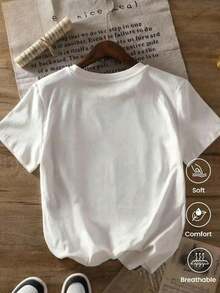 Camiseta de manga corta para mujer diseño moderno y transpirable ideal para el verano nueva colección moda femenina - Blanco - Ver 2