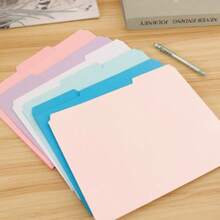 18pcs A4 Size File Folders With 3 Divider Tabs, Beige Paper File Organizer, Single Page Classification Folders For Office & Study, Durable Paper File Storage Folder With Clear Labels, Lightweight & Portable Office Desk File Organizer - Multicolor - View 15
