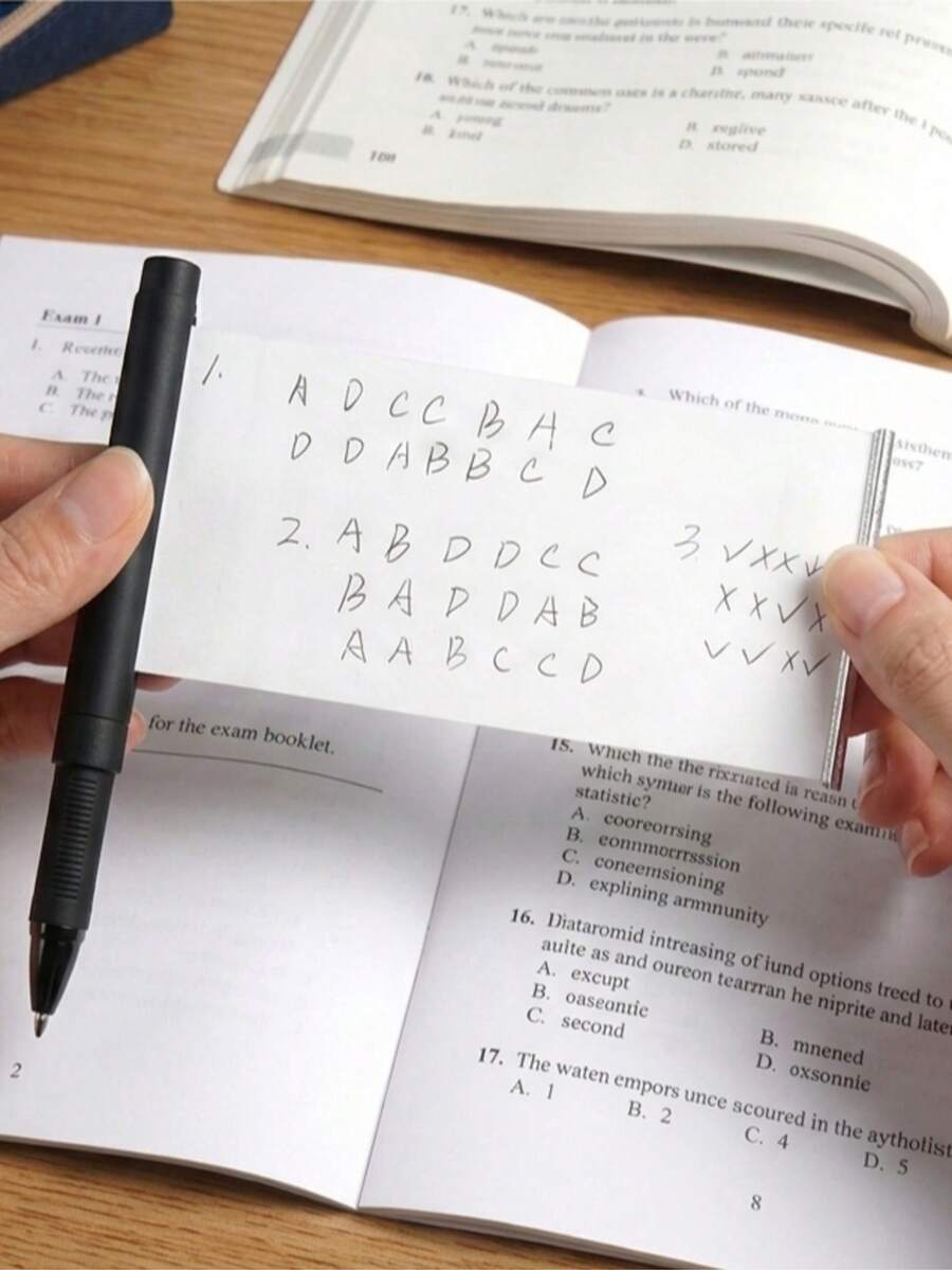 12/8/6/1 Pcs Emergency Exam Pens | Black Ink, Hidden Mini Cheat Sheet Inside | Discreet Black Pen Body, Pull-Out Design | Buy Now! School Supplies, Back To School, Exam Season