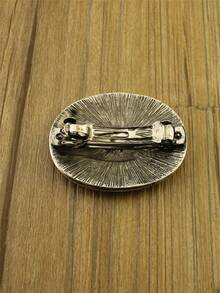 Purchase 1 Pc Vintage Metal Western Style Antique Silver Geometric Oval Hair Clip, Hair Accessories Gifts For Women, Valentine's Day Mother's Day Gifts For Mom, Wife, Girlfriend, Claw Clips,Travel,Birthday - Antique Silver - View 6