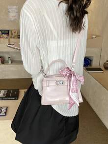Minimalist Handbag, Small Shoulder Bag, Women's New Fashion Commuter Crossbody Mini Square Bag - Pink - View 3