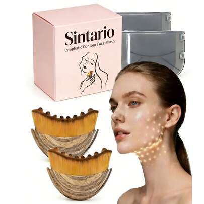 Lymphatic Contour Face Brush Lymphatic Drainage Massage Double Chin Reducer Lymphatic Drainage Brush For Face Ergonomically Designed To Fit The Skin Precisely And Relieve Fatigue