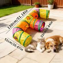 全新设计的E型猫隧道，猫咪自娱自乐通道，四季皆宜，可拆卸可水洗。另有可卷起的龙形组合玩具钻地帐篷。 - 彩色 - 查看 6