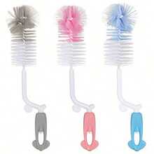 3件套360度旋转婴儿奶瓶清洁刷套装 - 彩色 - 查看 9