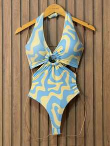 Premium Beach Cover-Up Set: Bodysuit, Swimsuit, And Pareo - Zaya Print - View 3