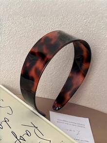 2 chiếc băng đô acrylic in họa tiết da báo dành cho nữ, băng đô bản rộng chống trượt, phụ kiện tóc thời trang. - Nhiều màu - Xem 2