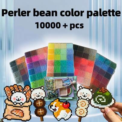 5包24色2.6毫米拼拼豆豆，可定制图案，适合DIY手工玩具，可用于家居装饰、个性化礼物、钥匙扣、磁铁、饰品和各种可爱/有趣的配件，是父亲节、母亲节、春季、婚礼、生日和节日礼物的理想之选。