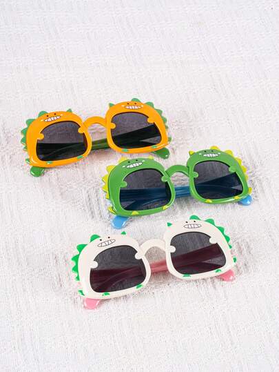 1 Pair Kids Cartoon Dinosaur Fashion Glasses, Cute Children Fashion Glasses For Outdoor Activities