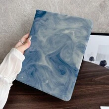 1 Ốp lưng dạng sách lật đa góc in họa tiết xoáy cẩm thạch xanh dương - Có ngăn đựng bút, tương thích với iPad Pro (M5)/ Air (M3)/ 11"(A16)/ 10.9/10.2/ Air thế hệ thứ 5/Pro11/10/9.7/Air 2/ (thế hệ thứ 7)/ (thế hệ thứ 8)/ Air 4/5/ Pro 11/ Thế hệ thứ 10 10.9 inch 2022 Smart Case/ Air 13(M3 2025)/ Air 11(M3 2025)/ Air 11(M3 2025)/ 11(A16 2025)/Galaxy Tab S10+/S9/A9, chức năng tự động ngủ/thức, tương thích với 6/6pro/7/7pro - Nhiều màu - Xem 2