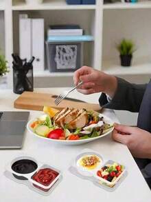 Bộ 10/20/5 hộp đựng đồ ăn nhẹ có nắp đậy, bao gồm túi đựng đồ ăn nhẹ, hũ đựng gia vị hai ngăn di động, hộp đựng đồ ăn nhẹ để kiểm soát khẩu phần nước sốt và nước chấm, nhỏ gọn và dễ mang theo, thích hợp để đựng trái cây, chanh dây, quất, chanh, hộp đựng nước sốt đông lạnh, cốc đựng nước sốt dùng một lần, hộp đựng nước chấm, tuyệt vời cho các buổi tụ họp ngoài trời, cắm trại, tiệc sinh nhật, tiệc bãi biển mùa hè, các hoạt động ngoài trời, đồ dùng nhà bếp. - Trong sáng - Xem 3