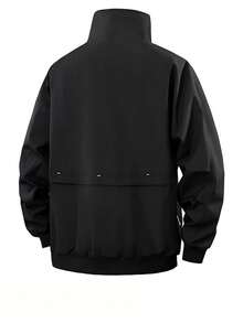 Men's Spring Casual Turndown Collar Jacket - Black - View 3