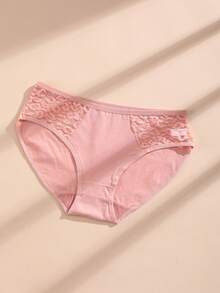 10PCS Low Waist Solid Color Cotton Panties For Women Sexy Floral Lace Triangle Panties Comfortable And Breathable Sports Underwear Lingerie Daily Wear Sports Yoga Cheeky Briefs - 彩色 - 查看 8