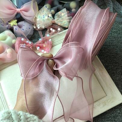 10 Yards/Pack Pink Wavy Satin Ribbon, Suitable For Gift Wrapping, Wedding Bouquets, Floral Decoration, DIY Crafts, Party Decor