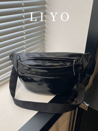Minimalist Solid Color Versatile Chest Bag, Simple Casual Crossbody Bag