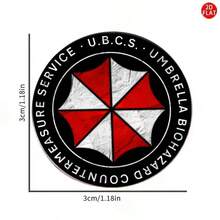 1枚时尚雨伞公司标志胸针，金属合金游戏徽章，男女通用配饰，日常佩戴礼品 - 彩色 - 查看 5