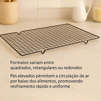 Grelha Resfriadora Antiaderente para Biscoitos, Bolos e Pães | Grade de Resfriamento Multiuso para Confeitaria e Cozinha