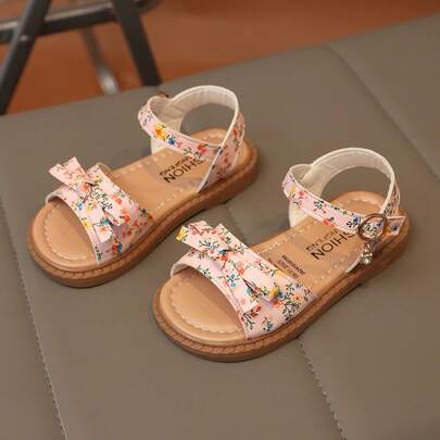 1 đôi dép xăng đan đế bằng thời trang mới cho bé gái, bền, chống trơn trượt, mềm mại, thoải mái, thích hợp mang hàng ngày và dự tiệc.