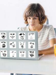 500 Pcs Roll Rage Comic Style Meme Face Stickers – 14 Classic Text-Free Expressions, Waterproof Adhesive For Stress Relief Journals, Social Fun & Prank Decoration Funny Stickers Kindle Scrapbook Supplies Laptop Sticker - Funny Emojis - View 9
