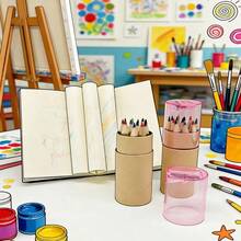 24 piezas de lápices de colores mini + Set de 12 cuadernos en blanco, Set de premios/regalos creativos para estudiantes - Multicolor - Ver 8