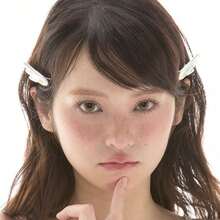 1个星形天使翅膀锆石发夹，可爱分层发饰刘海夹 - 白色 - 查看 2