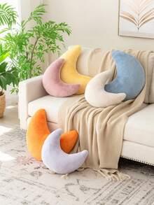 Soft Plush Crescent Moon Shaped Decorative Throw Pillow, Suitable For Bed And Sofa. Fluffy Moon Cushion, Rug, Sofa, Bedroom, Living Room Decor Pillow - A Perfect Gift For Family And Friends. - Yellow - View 7