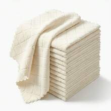 3/6/10/20 Paños de cocina altamente absorbentes y suaves, trapos de limpieza de microfibra reutilizables e impresos, adecuados para la cocina, el hogar, el coche, la cafetería y la limpieza del bar - Albaricoque - Ver 1