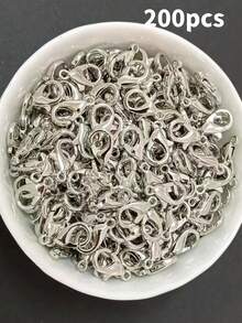 20pcs/Pack Silver Tone Alloy Lobster Clasps, Suitable For Jewelry Making - Lobster Clasp - View 8