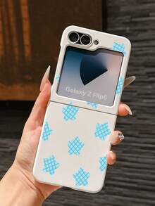 1个时尚简约亲肤PC材质可爱简约的蓝色格子星形元素折叠手机壳，可保护手机并防止跌落，适用于：三星Galaxy Zflip 3/Zflip 4/Zflip 5/Zflip 6/Zflip 7/ Find N3 Flip/ Razr 50 Ultra/ Razr 60 Ultra/ Razr 60/ Razr 50/小米MIX Flip/Galaxy Z Flip7 FE - 白色 - 查看 10