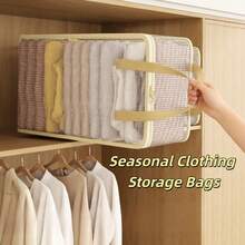 Transparent Visible Storage Bag, Reinforced Sturdy Handle, Zipper Organizer, Suitable For Seasonal Clothing, Blankets, Seasonal Apparel And Bedding, Great For Home Organization And Moving - View 2