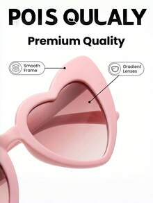 2/10/20 Pairs Pink Heart-Shaped Fashion Eyeglasses, Cute Retro Plastic Cat Eye Gradient Lens Eyeglasses, UV Protection Lightweight, Suitable For Beach, Travel, Singles Party, Valentine's Day And Various Fashion Looks - Multicolor - View 5