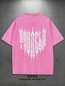 Summer Tops1 Pcs1PC Y2K Vintage Washed T-Shirt |   Men's YLA Graphic Tee |   Gym Graphic Tee |   Gifts For Men Or Boyfriend |   100% Cotton |   230Gsm Thickened Fabric |   Unisex230g 100% Cotton - Đỏ - Xem 2