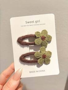 2pcs Girls' Bangs Clips, New Flower Hair Clips, Cute BB Hair Clips, Suitable For Daily Use - Multicolor - View 10