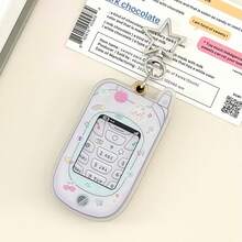复古Y2K翻盖手机照片卡夹钥匙扣：可爱卡通亚克力挂件，适合挂在背包上，可作韩国偶像相框（不含照片） - 彩色 - 查看 9