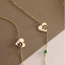 1pc Personalized Heart-Shaped Birthstone Pendant Necklace, Customized Name Heart Pendant, 18K Gold Plated Stainless Steel Material, Can Customize English Name And Birthstone, Minimalist Style, Gift For Her, Stainless Steel Jewelry, Silver/Gold Heart-Shaped Birthstone Necklace, Suitable For Bridesmaid Accessories, Birthday, Anniversary, Halloween, Christmas Gifts - Multicolor - View 11