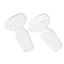 QKC 1 par de topes de talón de silicona en forma de T, insertos antideslizantes para zapatos, productos de cuidado de los pies, almohadillas antideslizantes para zapatos, cojines para tacones altos - transparente - Ver 6