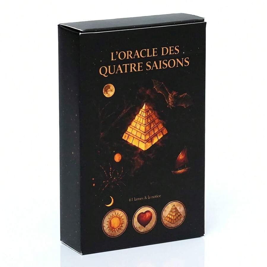 French LOracle 61 Card Oracle Deck With Guidebook Coffret French Divination Cards Oracle Game For Insight Reflection Complete Set Tarot Inspired Oracle Cards For Spiritual Guidance - Black - View 1