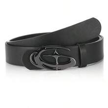 Cintura con fibbia a stella di moda personalizzata, adatta per uomo e donna, stile casual da strada, per uso quotidiano, per lavoro, compatibile con jeans, pantaloni, adatta per vacanze, feste e altre occasioni - Fibbia nera nera - Visualizzare 1