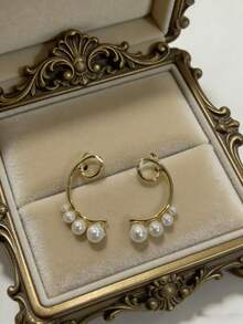 1对经典几何耳钉，时尚百搭 - 彩色 - 查看 6