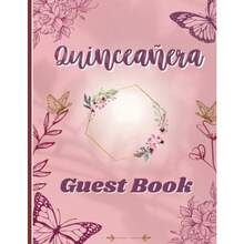 Guest Book for Quinceañera in pink lilac and gold with elegant Roses and a Pretty Butterfly - como en la foto - Ver 6