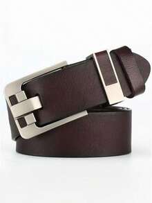 Men's Retro Buckle Leather Belt, Business Casual Faux Leather Waist Belt, Versatile For Commuting Pants - Multicolor - View 10