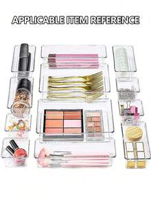 1pc Transparent Drawer Type Makeup Organizer Box, Vanity Desk Skincare Products Classified Storage Box, Perfume Lipstick Eyebrow Pencil Holder - Polka Dot Transparent - View 7