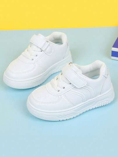 1 Pair Children's Casual Sports Shoes, Autumn New Girls' Soft-Sole Shoes, Toddler Fashion Versatile Hook And Loop Non-Slip Flat Shoes, Girls' Daily Outdoor Tennis Shoes