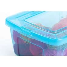 JOY Caja de Almacenamiento de Plástico con Tapa Color Blanco Paquete de 4 Con Capacidad 4 Litros Organizador Transparente y Apilable Ideal para el Acomodo en el Hogar 27x18x10.5 cm - Transparente - Ver 6