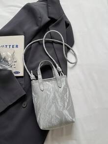 2026 Summer New Chinese Embroidery Bow Mini Shoulder Bag, Minimalist Small Square Crossbody Bag For Women - Silver - View 8