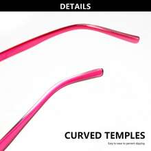 2pcs Ombre Round Frame Reading Glasses, Women's High Definition Eyewear, 2-Pack, Versatile Daily Accessory - Blue + Pink - View 7