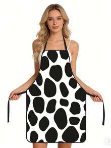 Cute Cow Print Waterproof And Oil-Resistant Apron, Household Cooking Bib, Personalized Adult Smock, Catering & Baking Workwear, Durable And Easy To Clean - Multicolor - View 5